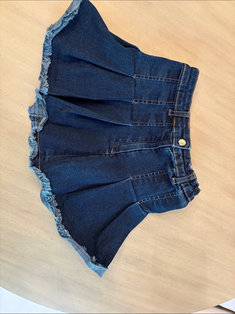 Mayoral Navy Denim Ruffle-Hem Skort